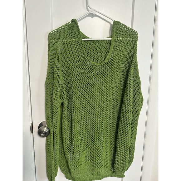 The Unbranded Brand Other - Beach Open Knit Cover Up Crochet Grass Green Swim Beach Summer W Hood XXL